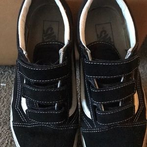 Black and white velcro vans